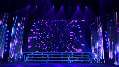 Animation of stage lights frame. Bright shiny stage lights flashing movement Stock Footage 161135310