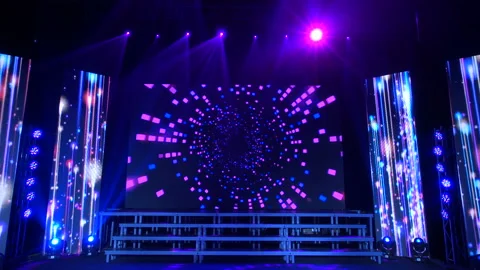 Animation of stage lights frame. Bright shiny stage lights flashing movement Stock Footage 161136131