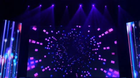 Animation of stage lights frame. Bright shiny stage lights flashing movement Stock Footage 161136289