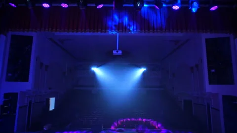 Animation of stage lights frame. Bright shiny stage lights flashing movement Stock Footage 161136319