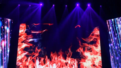 Animation of stage lights frame. Bright shiny stage lights flashing movement Stock Footage 161154362