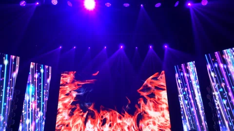 Animation of stage lights frame. Bright shiny stage lights flashing movement Stock Footage 161154699