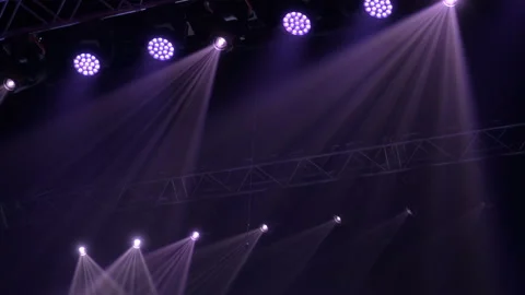 Animation of stage lights frame. Bright shiny stage lights flashing movement Stock Footage 161155623