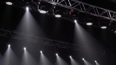 Animation of stage lights frame. Bright shiny stage lights flashing movement Stock Footage 161156528