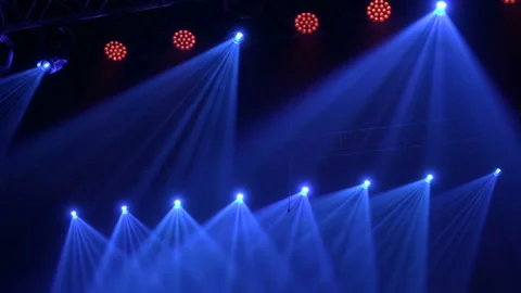 Animation of stage lights frame. Bright shiny stage lights flashing movement Stock Footage 161157386