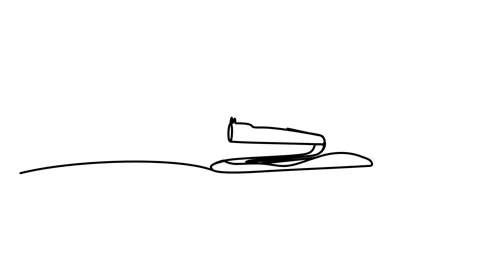 Animation of a stapler with one line. linear video Video stock 292819353