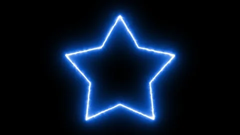 Animation of star shape frame neon glowing Stock Footage 316878157