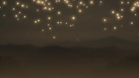 Animation of stars falling on blurred background Stock Footage 316039834
