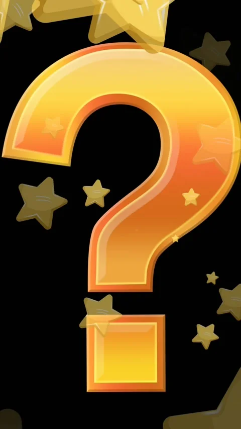 Animation of stars falling over question mark Stock Footage 344595359