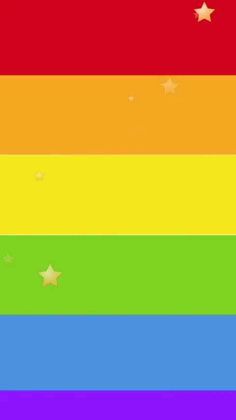 Animation of stars floating and rainbow background Stock Footage 344774782