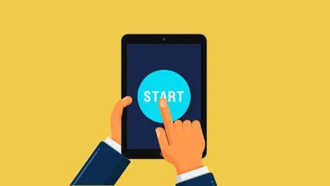 Animation of START. Alpha channel. Stock Footage 90761297