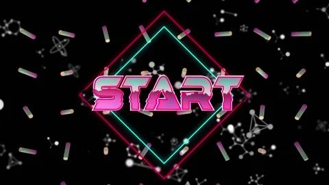 Animation of start over squares and colorful rollers on black background 스톡 동영상 162951592
