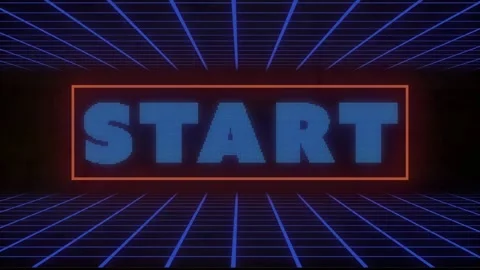 Animation of start text banner over grid network in seamless pattern against Stock Footage 329418076