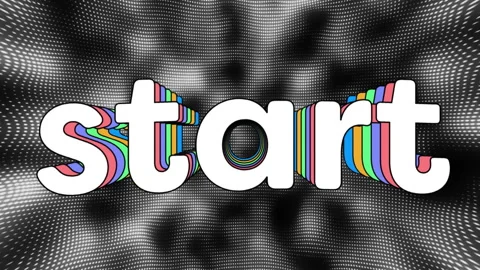 Animation of start text over pattern on ... | Stock Video | Pond5