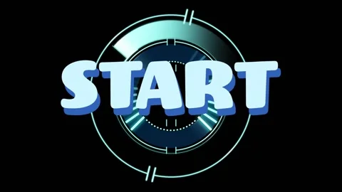Animation of start text over scope scann... | Stock Video | Pond5