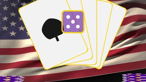 Animation starting causing gaming paddle fan rotating purple die appearing Stock Footage 332978635