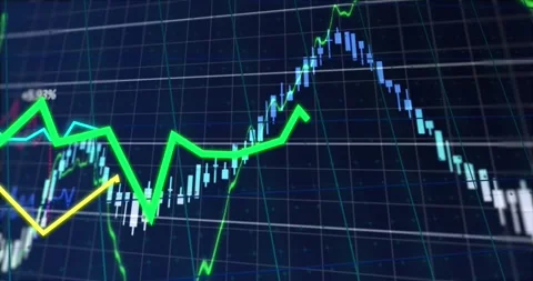 Animation of statistical and financial data processing over grid network against Stock Footage 330735750