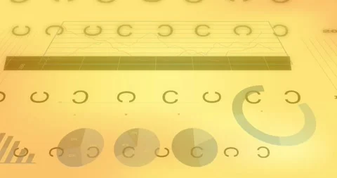Animation of statistical data processing against orange gradient background Video stock 245286446