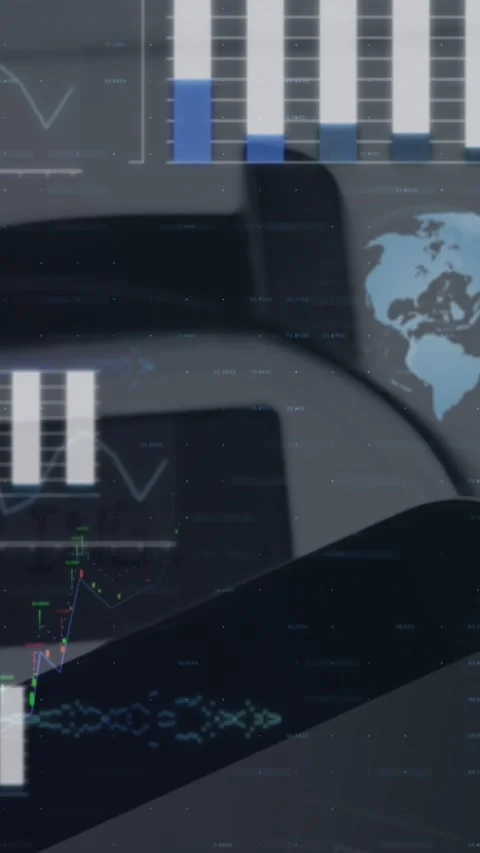 Animation of statistical data processing against smartphone making a payment Stock Footage 319222806