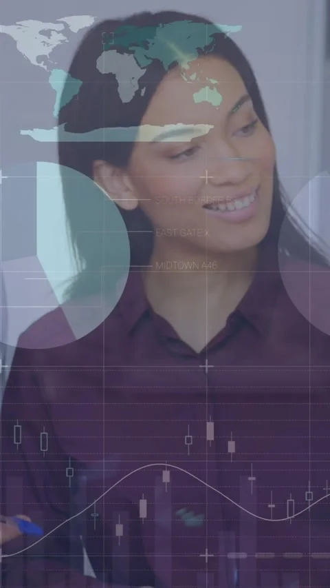 Animation of statistical data processing against diverse businesspeople Stock Footage 344636685