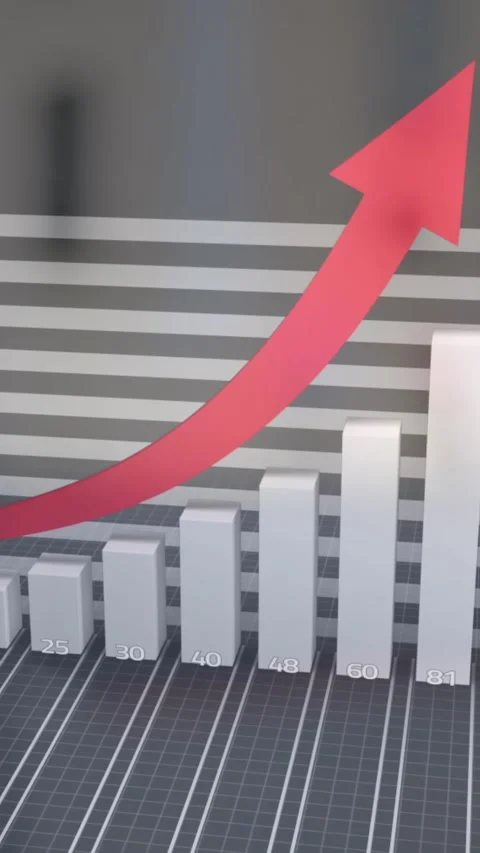 Animation of statistical data processing against people walking on the street Stock Footage 344693380