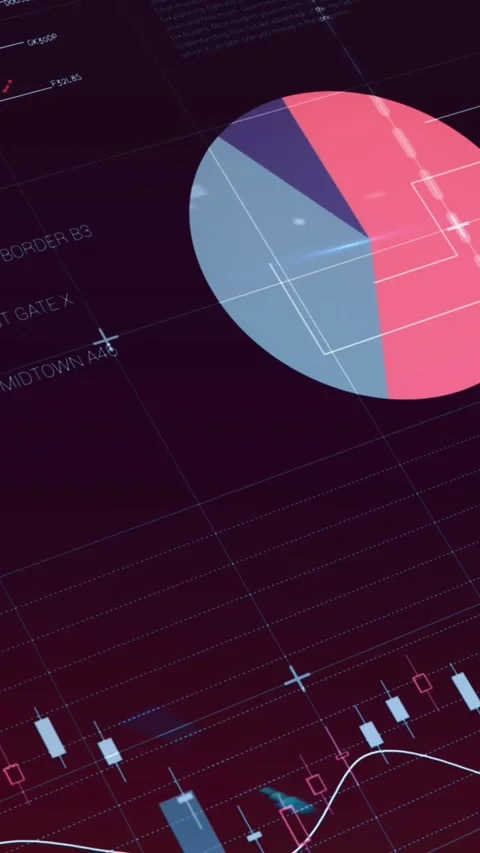 Animation of statistical data processing against purple gradient background Stock Footage 344706330