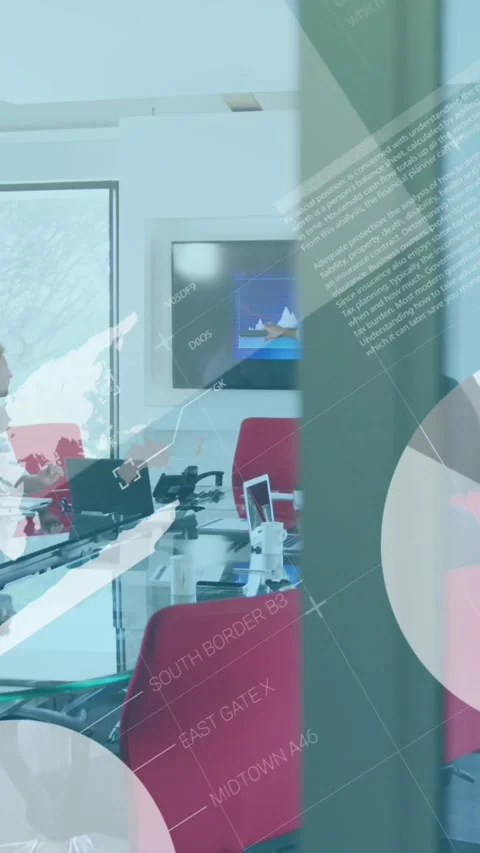 Animation of statistical data processing against man giving a presentation at Stock Footage 344722865