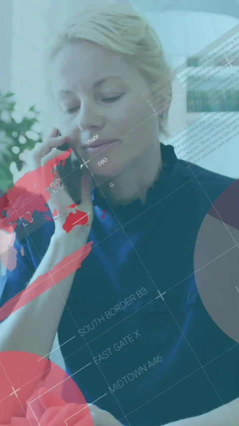 Animation of statistical data processing against caucasian man talking on Stock Footage 344723438