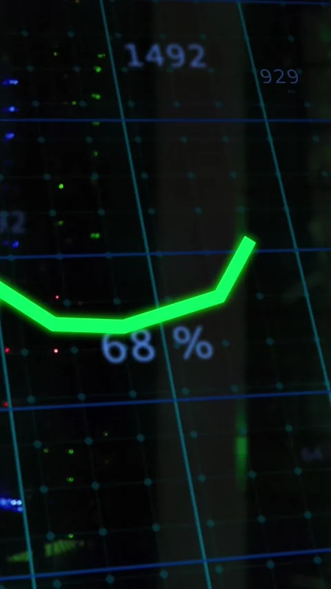 Animation of statistical data processing against computer server room Stock Footage 344746131