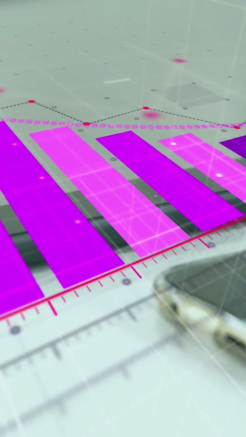 Animation of statistical data processing against digital tablet, smartphone and Stock Footage 344765885