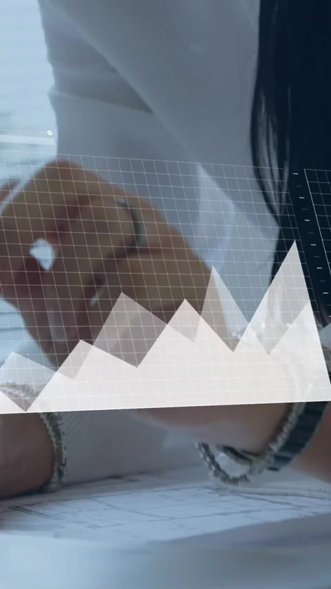Animation of statistical data processing against mid section of a businessman 스톡 동영상 344803458