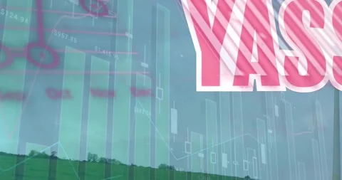 Animation of statistical data processing and abstract text over spinning Stock Footage 326297712