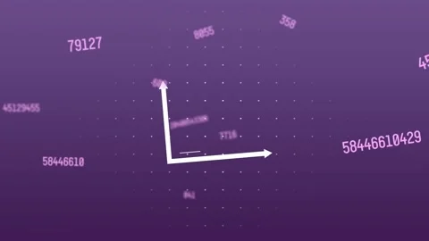 Animation of statistical data processing and changing numbers over dots pattern Stock Footage 330474355