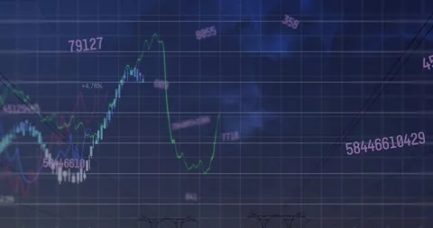 Animation of statistical data processing and changing numbers over network Stock Footage 330659610