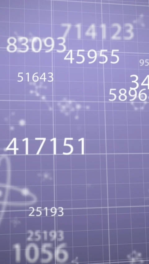 Animation of statistical data processing, changing number, molecular structures Stock Footage 342600958