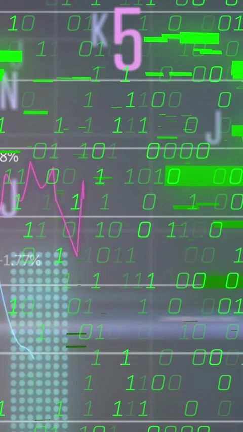 Animation of statistical data processing, changing numbers and alphabets against Stock Footage 344011942