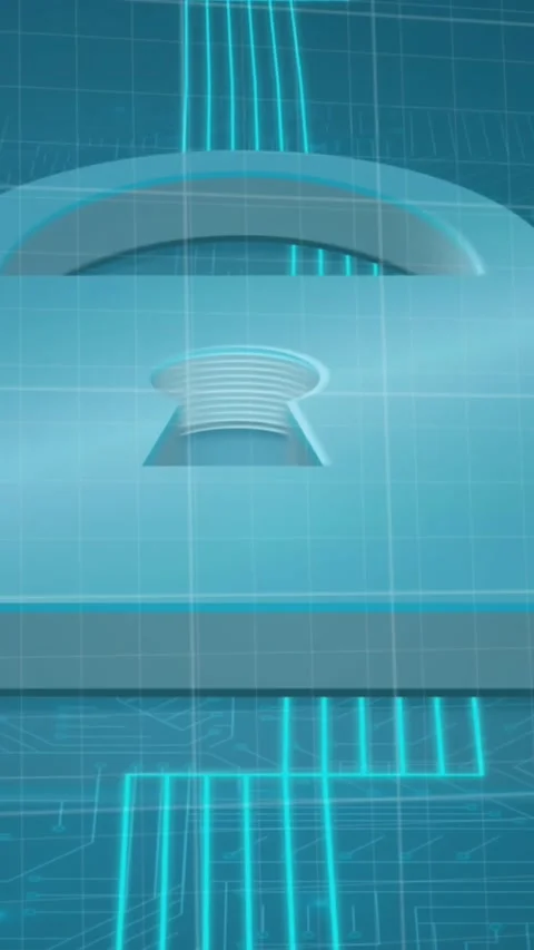 Animation of statistical data processing over security padlock icon and Vídeos de archivo 320854493