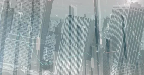 Animation of statistical data processing over world map against inverted tall Stock Footage 329699195