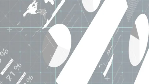 Animation of statistical data processing over grid network in seamless pattern Stock Footage 331015010