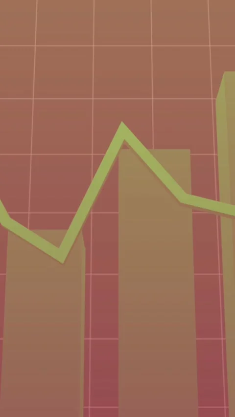 Animation of statistical data processing over grid network against pink gradient Stock Footage 344636184