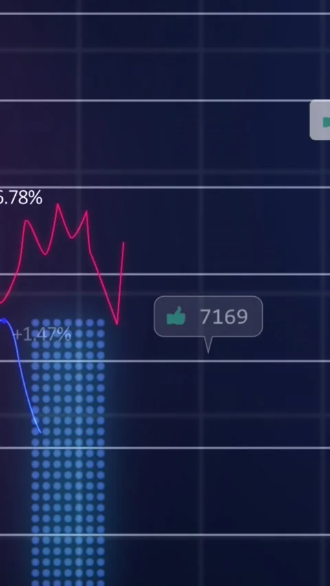 Animation of statistical data processing over grid network against purple Stock Footage 344745936