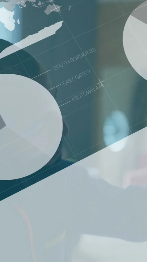 Animation of statistical data processing over african american man writing on Stock Footage 344746150