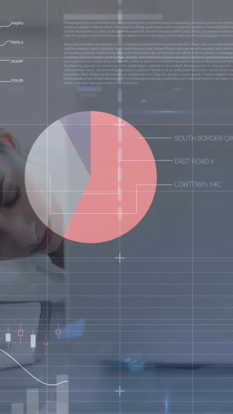 Animation of statistical data processing over caucasian businessman sleeping on Stock Footage 344766181