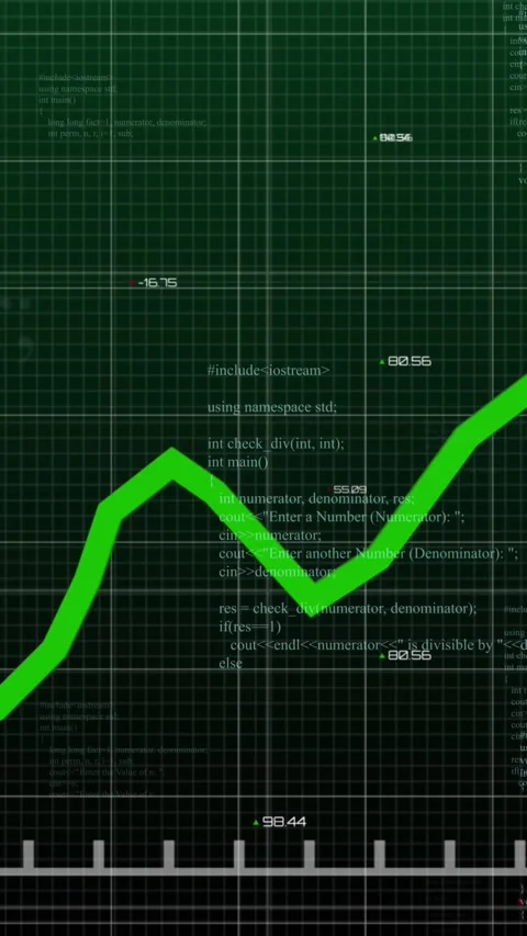 Animation of statistical data processing over grid network against green Stock Footage 344783536
