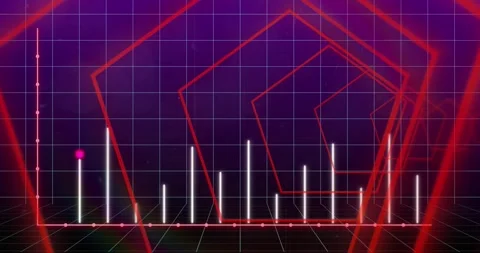 Animation of statistical data processing, pentagon shapes in seamless pattern on Stock Footage 326097867