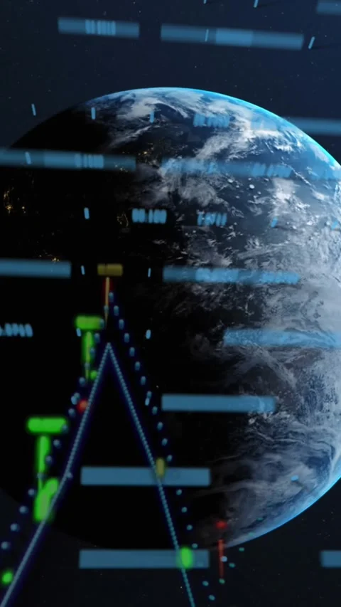Animation of statistics and data processing over earth globe on blue background Stock Footage 319371615
