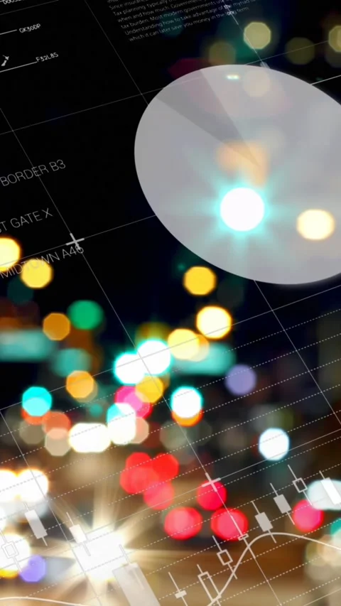 Animation of statistics and data processing over cityscape Stock-Footage 323248356