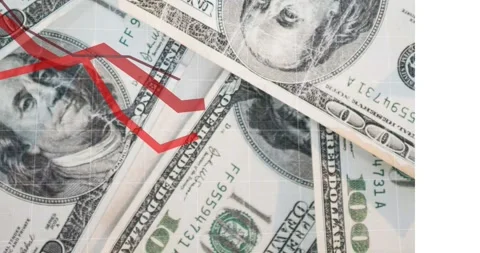 Animation of statistics and data processing on grey background Видео 326189893