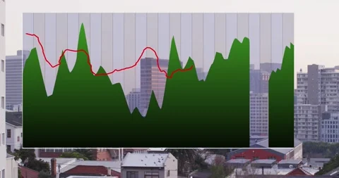 Animation of statistics and data processing over wind turbines Stock Footage 327360531