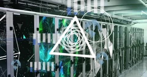 Animation of statistics and data processing over computer servers Stock Footage 327393297